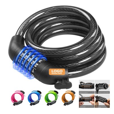 5 Combination Bike Lock Cables