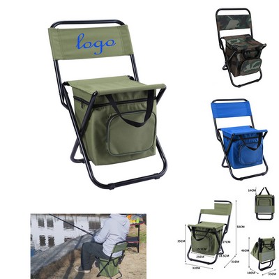 Foldable Fishing Chair with Cooler Bag