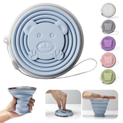 Silicone Folding Camping Cup W/ Lids