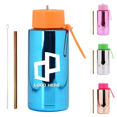 35Oz Vacuum Stainless Steel Water Bottles W/ Silicone Handle
