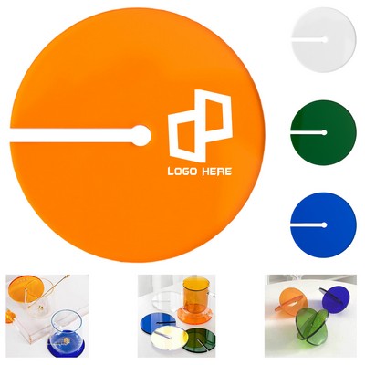 Anti-Slip Acrylic Colorful Coaster W/ Slot