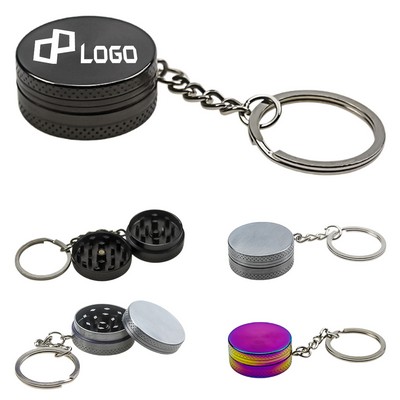Zinc Alloy Tobacco Grinder W/ Keychain