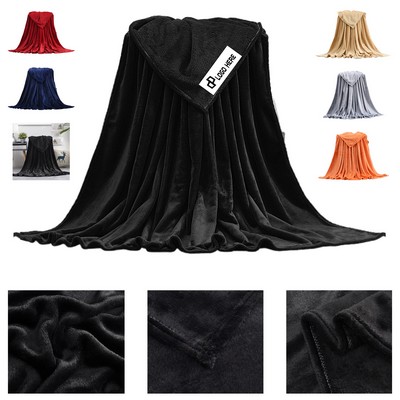 Solid Color Coral Fleece Blanket