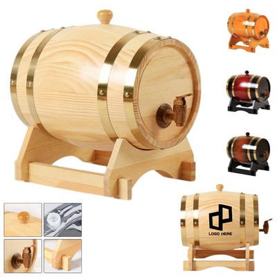 50Oz Wood Whiskey Barrel Dispenser