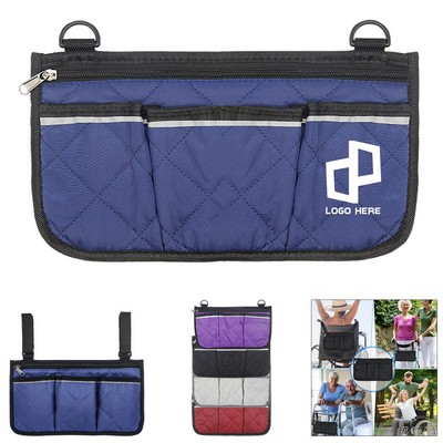 Wheelchair Hanging Bag W/ 3 Pockets And Main Zipper Pocket