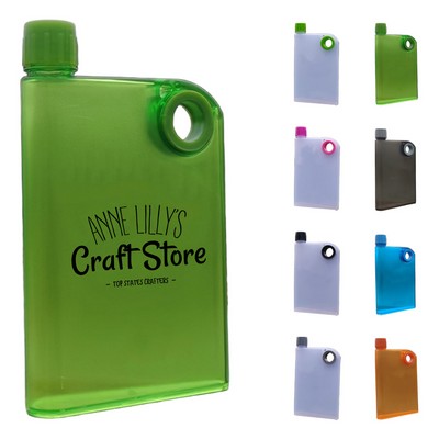 14.2 oz Slim Flat Plastic Water Bottle