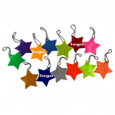 PVC Reflective Pendant Keychain(Star)