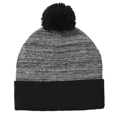 Sport-Tek Heather Pom Pom Beanie