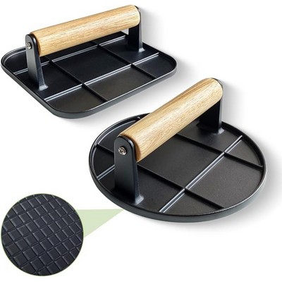 Wood Handle Burger Press