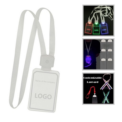 Light-Up Acrylic Name Badge with Customizable Lanyard for Events