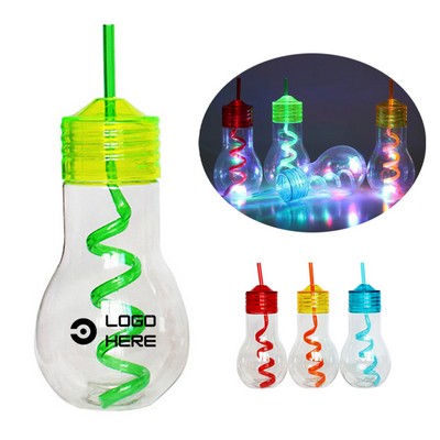16Oz Bulb Shaped Light Up Plastic Water Bottle