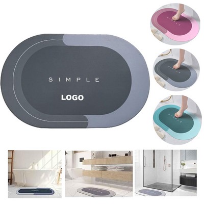 Custom Bathroom Water Absorbing Pad No-Slip Bath Floor Mat