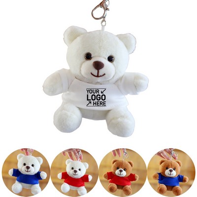 Plush Bear w/Shirt Keychain