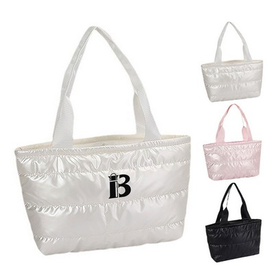 Custom puffer tote bag
