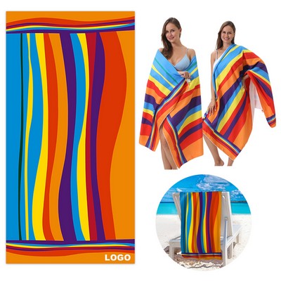 Personalized Large Beach Towel Oversized Quick Dry Sand Free Towel for Travel Swim Pool Yoga