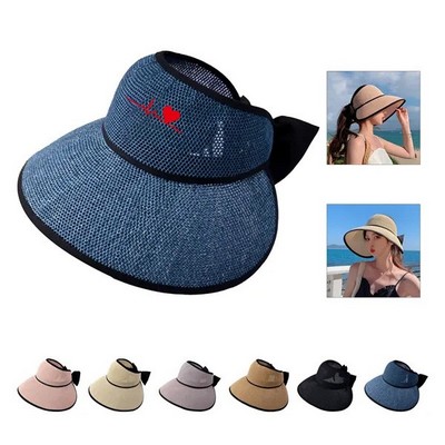Straw Wide Brim Sun Visor Hat