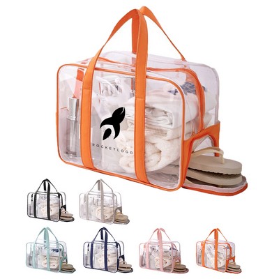 Clear Beach Tote Bag With Shoe Compartment