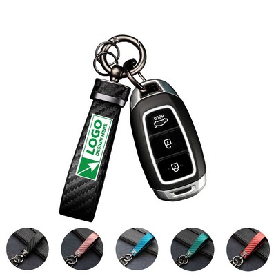 Carbon Fiber Interior Key Fob with Anti-Lost D-Ring