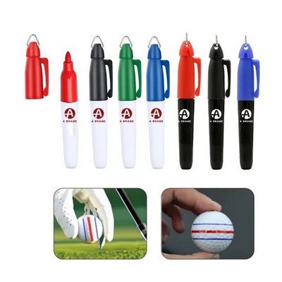 Golf Ball Line Drawing Permanent Marker with Clip