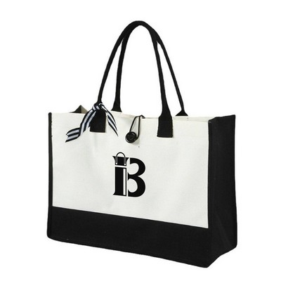 Two-Tone Large Capacity Canvas Bag