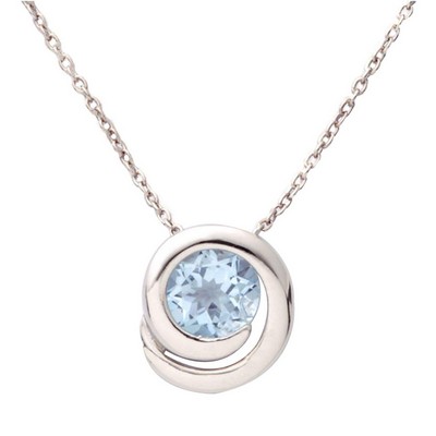 Jilco Inc Round Blue Topaz Necklace