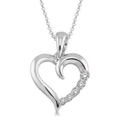 Jilco Inc Diamond Heart Necklace - 0.03 Twt