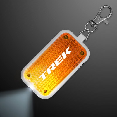 Clip-On Light Orange Safety Blinkers, Keychain Flashlight - PRINTED