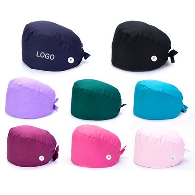 Medical Surgical Nurse Scrub Cap Hat With Buttons