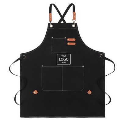 Canvas Leather Cross Back Apron