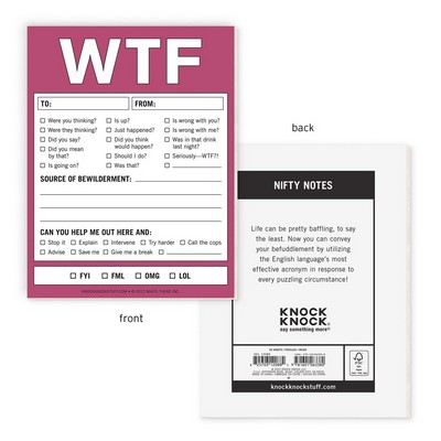 WTF Nifty Note Pad (Magenta Purple) - 9781601063380