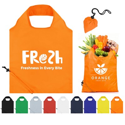 Foldaway Shopping Drawstring Pouch Tote Bag