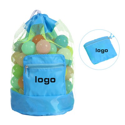 Foldable Mesh Beach Toys Storage Bag