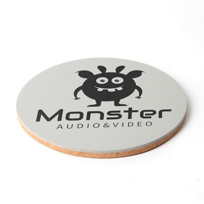 Premium Round Leather Cork Coaster