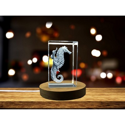 Caballito 3D Engraved Crystal Trophy Award - Iconic Lima Horse Statue