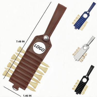 PU Leather Golf Tag Tee Holder Bag
