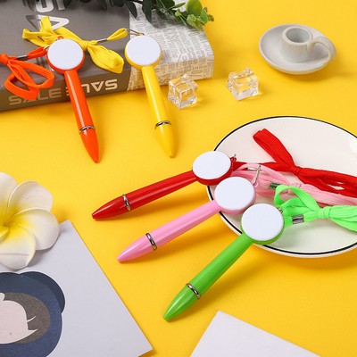 Drum - Head Ballpoint Pen with Lanyard