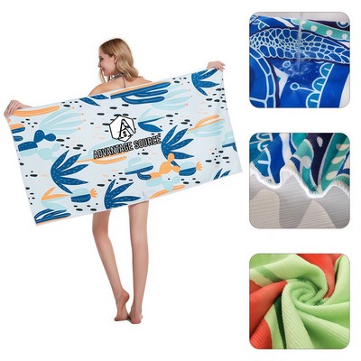 60"x28" Microfiber Sand Proof Beach Towel Quick-Dry & Absorbent