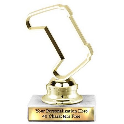 Trophy 7", 2X3 White Marble Base, Esports Gold