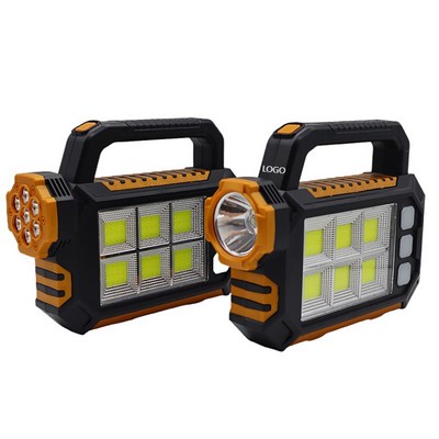 High Lumens Solar Rechargeable Spotlight with COB Sidelight