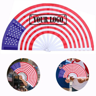 American Flag Folding Hand Fan