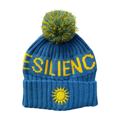 Retro Cable Knit Beanie w/ Embroidery