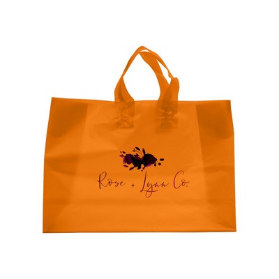 Frosted Orange Colored Poly Flexi-Loop Bag/ 4 Mil (16"x6"x12")