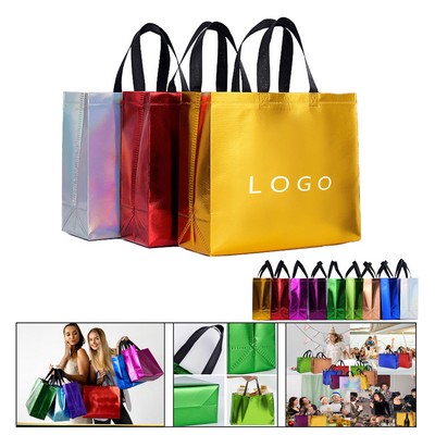 Shiny Goodie Non-woven Laminated Tote Iridescent Gift Bag