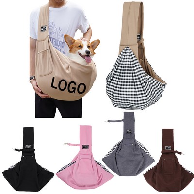 Reversible Puppy Carrier Purse With Storage Pocket