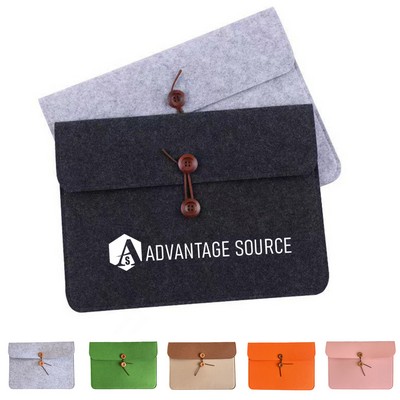 Button Type Felt A4 Document Bag Storage Bag