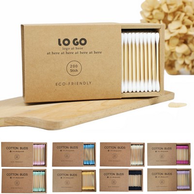 Eco-Friendly Cotton Swabs with Box 200 Sticks
