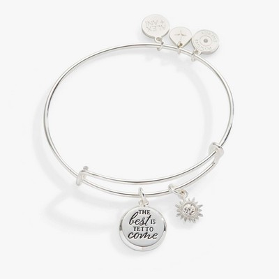 Alex and Ani® 'The Best Is Yet To Come' Duo Charm Silver Bangle