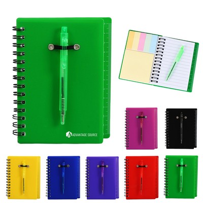 PP Spiral Bound Notebook W/ Pen