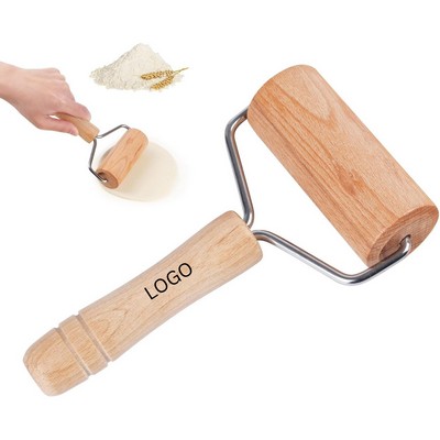 Compact Wooden Dough & Pastry Roller with Steel Handle