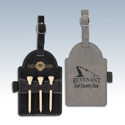 Leatherette Golf Bag Tags w/Tees